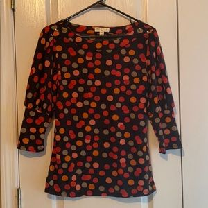 3/4 Sleeve Polka Dot Blouse